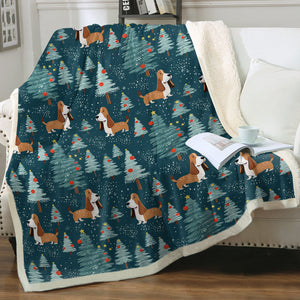 A Very Basset Hound Christmas Soft Warm Fleece Blanket-Blanket-Basset Hound, Blankets, Christmas, Dog Dad Gifts, Dog Mom Gifts, Home Decor-12