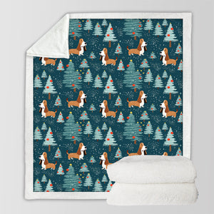 A Very Basset Hound Christmas Soft Warm Fleece Blanket-Blanket-Basset Hound, Blankets, Christmas, Dog Dad Gifts, Dog Mom Gifts, Home Decor-3