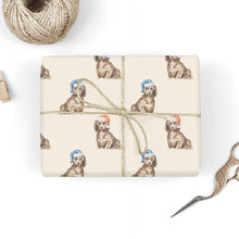 Load image into Gallery viewer, Dachshund Christmas Wrapping Paper - 6 Coat Colors - Watercolor Dachsund Designs - 3 Sheets Bundle-Christmas Ornament-Christmas,Dachshund,Wrapping Paper-15