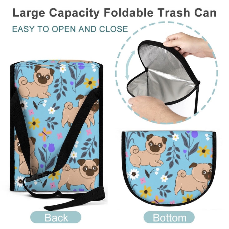 Flower Garden Pug Multipurpose Car Storage Bag - 4 Colors-Car Accessories-Bags, Car Accessories, Pug-4