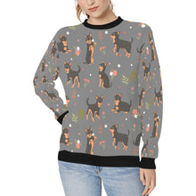 Load image into Gallery viewer, Flower Garden Black and Tan Chihuahua Women&#39;s Sweatshirt - 4 Colors-Apparel-Apparel, Chihuahua, Sweatshirt-4