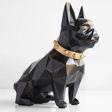Load image into Gallery viewer, Image of a super-cute French Bulldog statue which is also a piggy bank in black color