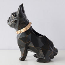 Load image into Gallery viewer, Image of a super-cute French Bulldog themed tabletop organiser statue in black color