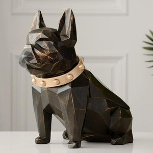 Abstract Frenchie Decorative Resin Tissue BoxHome DecorBlack