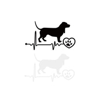 Load image into Gallery viewer, Adorable Basset Hound Heartbeat Car Decal – Vinyl Sticker-3