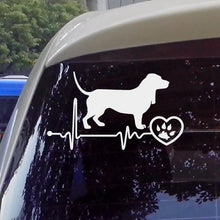 Load image into Gallery viewer, Adorable Basset Hound Heartbeat Car Decal – Vinyl Sticker-silver white-18cmx10cm-4