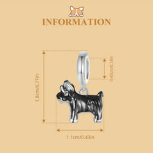 Load image into Gallery viewer, Adorable Black and Silver Schnauzer Charm – Bracelet Bead-5
