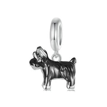 Adorable Black And Silver Schnauzer Charm Bracelet Bead Schnauzer Pendant 360x