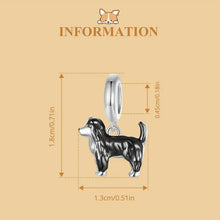 Load image into Gallery viewer, Adorable Black and White Border Collie Charm Bead – Silver Jewelry-5