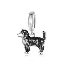 Load image into Gallery viewer, Adorable Black and White Border Collie Charm Bead – Silver Jewelry-Border Collie Charm-1