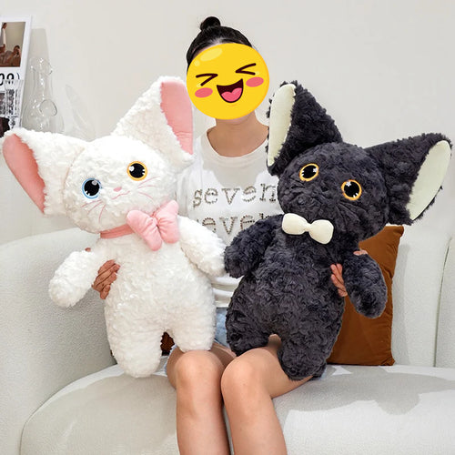 Adorable Black and White Devon Rex Soft Plush Toys-Cats-Cat Memorial Gifts,Devon Rex,Stuffed Animal-1