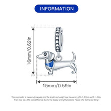 Load image into Gallery viewer, Adorable Blue Collar Dachshund Pendant Charm – 925 Sterling Silver-3