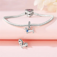Load image into Gallery viewer, Adorable Blue Collar Dachshund Pendant Charm – 925 Sterling Silver-1