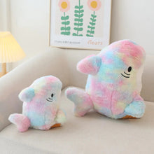 Load image into Gallery viewer, Adorable Blue / Silver and White Tabby Cat Shark Plush Toy - Classic Blue or Rainbow Shark Options-21
