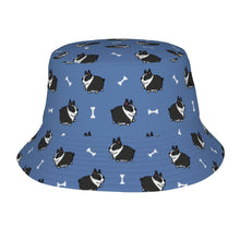 Load image into Gallery viewer, Adorable Boston Terrier Love Bucket Hat-Hats &amp; Caps-Accessories,Boston Terrier,Dog Dad Gifts,Dog Mom Gifts,Hats-Slate Blue-One Size-9