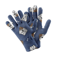 Load image into Gallery viewer, Adorable Bulldog Charm Touch Screen Gloves-Accessories-Accessories,Dog Dad Gifts,Dog Mom Gifts,Gloves-Navy-3