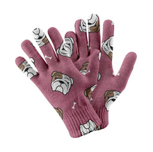Load image into Gallery viewer, Adorable Bulldog Charm Touch Screen Gloves-Accessories-Accessories,Dog Dad Gifts,Dog Mom Gifts,Gloves-Rose gold-1