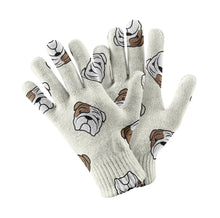 Load image into Gallery viewer, Adorable Bulldog Charm Touch Screen Gloves-Accessories-Accessories,Dog Dad Gifts,Dog Mom Gifts,Gloves-White-2