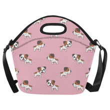 Load image into Gallery viewer, Adorable Bulldog Love Neoprene Lunch Bag-Accessories-Accessories,Bags,Dog Dad Gifts,Dog Mom Gifts,English Bulldog,Lunch Bags-Light Pink-ONESIZE-3