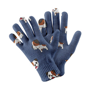 Adorable Bulldog Touch Screen Gloves-Accessories-Accessories, Dog Dad Gifts, Dog Mom Gifts, English Bulldog, Gloves-Navy-5