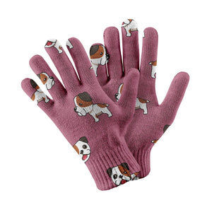 Adorable Bulldog Touch Screen Gloves-Accessories-Accessories, Dog Dad Gifts, Dog Mom Gifts, English Bulldog, Gloves-Rose gold-4