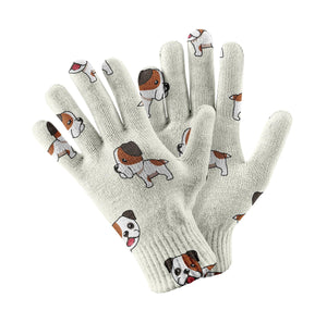 Adorable Bulldog Touch Screen Gloves-Accessories-Accessories, Dog Dad Gifts, Dog Mom Gifts, English Bulldog, Gloves-White-3