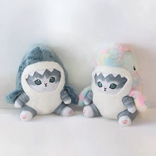 Load image into Gallery viewer, Adorable Blue / Silver and White Tabby Cat Shark Plush Toy - Classic Blue or Rainbow Shark Coat Colors-Stuffed Animals-Cats,Stuffed Animal,Tabby Cat-1