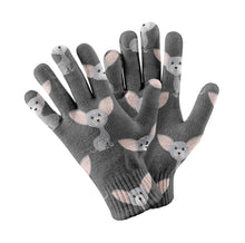 Load image into Gallery viewer, Adorable Chihuahua Charm Touch Screen Gloves-Accessories-Accessories, Dog Dad Gifts, Dog Mom Gifts, Gloves-Gray-3