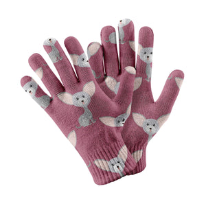 Adorable Chihuahua Charm Touch Screen Gloves-Accessories-Accessories, Dog Dad Gifts, Dog Mom Gifts, Gloves-Rose gold-4