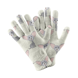 Adorable Chihuahua Charm Touch Screen Gloves-Accessories-Accessories, Dog Dad Gifts, Dog Mom Gifts, Gloves-White-5