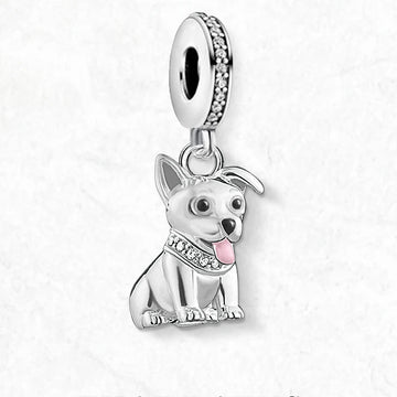Adorable Chihuahua Dangle Silver Pendant Jewelry Accessory 360x