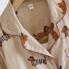 Load image into Gallery viewer, Adorable Chocolate Dachshunds Summer Cotton Couples Pajamas Set-3