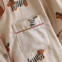 Load image into Gallery viewer, Adorable Chocolate Dachshunds Summer Cotton Couples Pajamas Set-4
