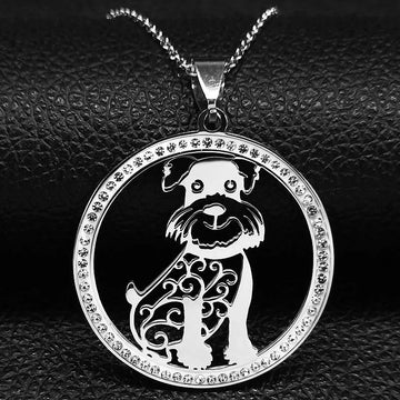 Adorable Crystal Schnauzer Pendant Necklace Dog Mom Gift 4 360x