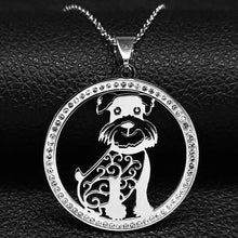Load image into Gallery viewer, Adorable Crystal Schnauzer Pendant Necklace – Dog Mom Gift-Silver-5