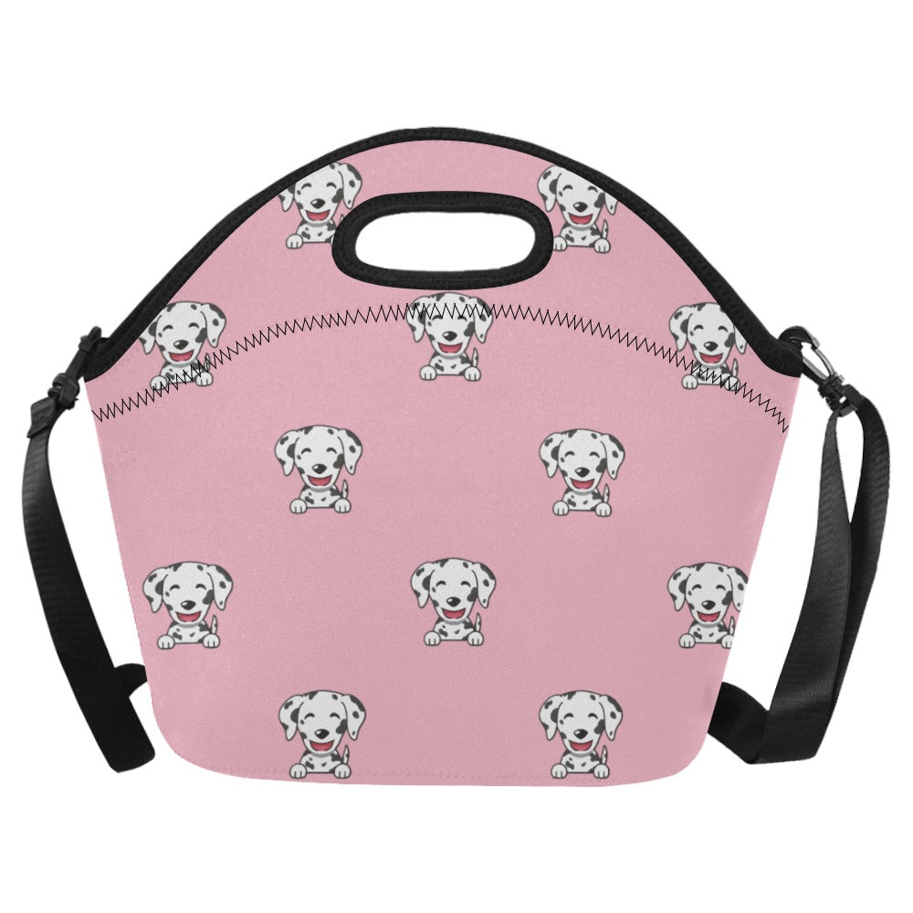 Adorable Dalmatian Puppy Neoprene Lunch Bag-Pink-ONESIZE-1