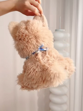 Load image into Gallery viewer, Adorable Pomeranian Plush Toys - White and Sable Coat Colors - Baby Blue Checked Bib-Stuffed Animals-Dog Memorial Gifts,Pomeranian,Stuffed Animal-10