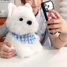 Load image into Gallery viewer, Adorable Westie Plush Toy - Baby Blue Checked Bib West Highland Terrier-Stuffed Animals-Dog Memorial Gifts,Stuffed Animal,West Highland Terrier-9