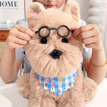 Load image into Gallery viewer, Adorable Cairn Terrier Plush Toy - Baby Blue Checked Bib Wheaten Cairn Terrier-Stuffed Animals-Cairn Terrier,Dog Memorial Gifts,Stuffed Animal-10