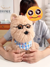 Load image into Gallery viewer, Adorable Cairn Terrier Plush Toy - Baby Blue Checked Bib Wheaten Cairn Terrier-Stuffed Animals-Cairn Terrier,Dog Memorial Gifts,Stuffed Animal-3