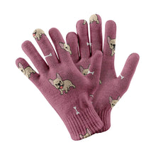 Load image into Gallery viewer, Adorable Fawn Frenchie Love Touch Screen Gloves-Accessories-Accessories,Dog Dad Gifts,Dog Mom Gifts,Gloves-Rose gold-3