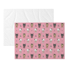 Load image into Gallery viewer, Adorable French Bulldog Flowers and Hearts Blanket for Dog-Pet Furniture-19