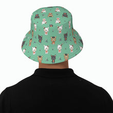 Load image into Gallery viewer, Adorable French Bulldog Flowers and Hearts Bucket Hat-Hats &amp; Caps-9