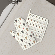 Load image into Gallery viewer, Adorable French Bulldog Flowers and Hearts Oven Mitts and Pot Holder Set-Kitchen Decor-Accessories,Dog Mom Gifts,French Bulldog-2