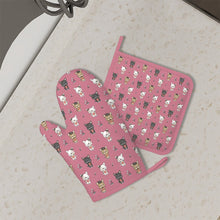 Load image into Gallery viewer, Adorable French Bulldog Flowers and Hearts Oven Mitts and Pot Holder Set-Kitchen Decor-Accessories,Dog Mom Gifts,French Bulldog-3