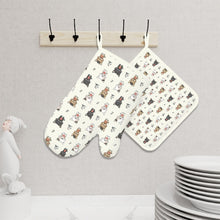 Load image into Gallery viewer, Adorable French Bulldog Flowers and Hearts Oven Mitts and Pot Holder Set-Kitchen Decor-Accessories,Dog Mom Gifts,French Bulldog-6