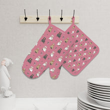 Load image into Gallery viewer, Adorable French Bulldog Flowers and Hearts Oven Mitts and Pot Holder Set-Kitchen Decor-Accessories,Dog Mom Gifts,French Bulldog-7