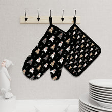 Load image into Gallery viewer, Adorable French Bulldog Flowers and Hearts Oven Mitts and Pot Holder Set-Kitchen Decor-Accessories,Dog Mom Gifts,French Bulldog-8