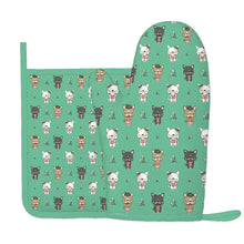Load image into Gallery viewer, Adorable French Bulldog Flowers and Hearts Oven Mitts and Pot Holder Set-Kitchen Decor-Accessories,Dog Mom Gifts,French Bulldog-9