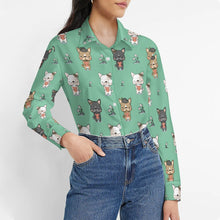 Load image into Gallery viewer, Adorable French Bulldog Flowers and Hearts Women's Shirt-12